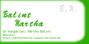 balint martha business card